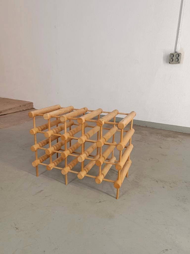 Vintage mid century wijnrek, Richard Nissen , Langaa Denmark, Ophalen, Tweedehands, Tweedehands, Hout
