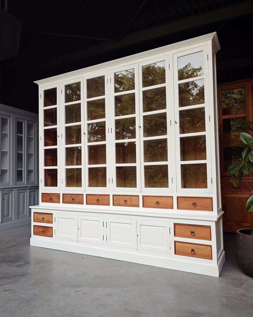 Geweldige antieke winkelkast | Apothekerskast teakhout #0499, Gebruikt, -, 200 cm of meer, -