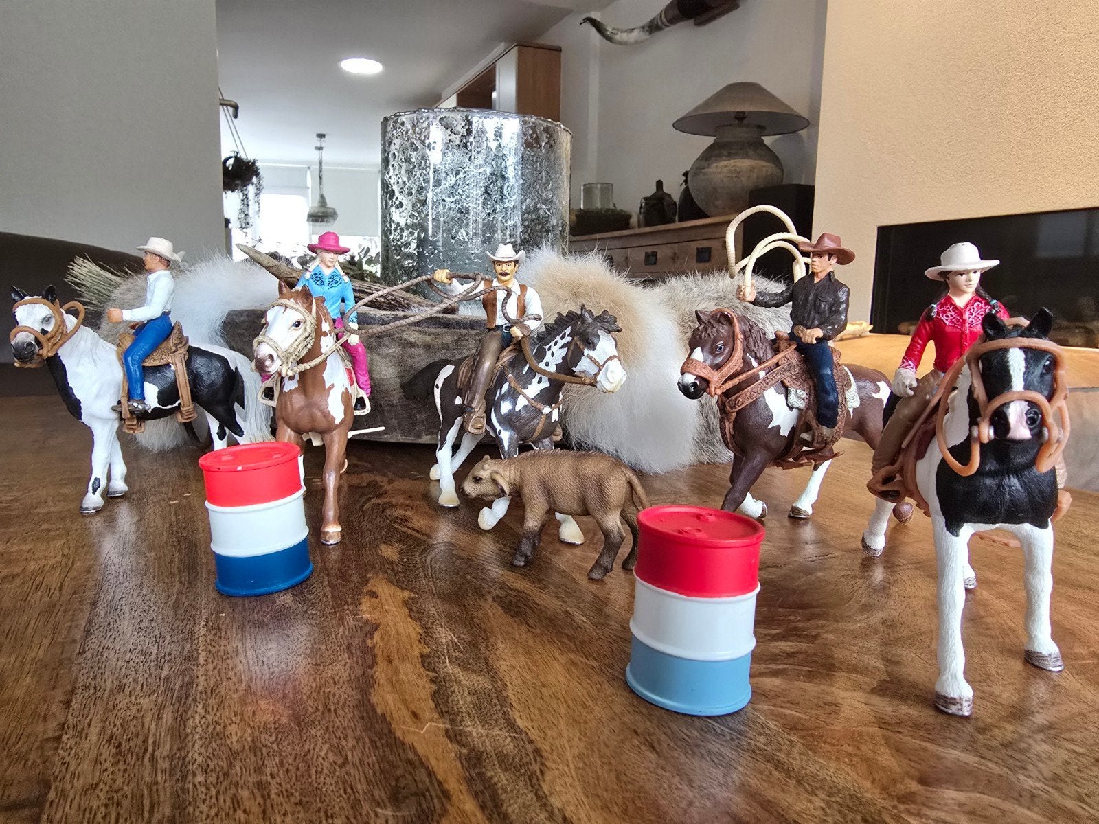 schleich paarden cowboy western, Ophalen of Verzenden, Zo goed als nieuw, Paard, Beeldje of Figuurtje