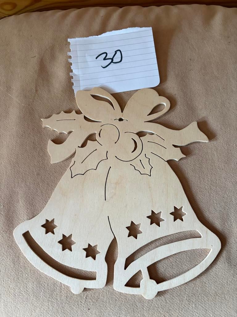 Kerstklok hout nog te verven 20 cm, Diversen, Kerst, Ophalen of Verzenden, Nieuw