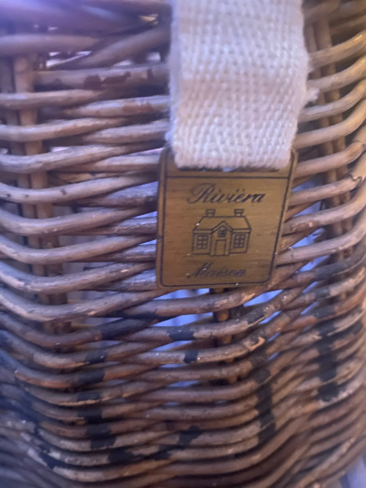 Riviera Maison rotan lampenkap, Ophalen, Gebruikt, Bruin, Rond