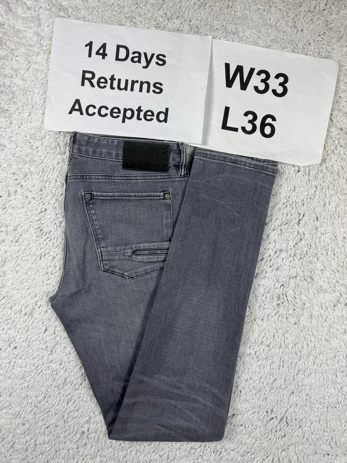 Cast Iron Riser Slim Fit Jeans - Grijs W33 L36, Verzenden, B, H, H