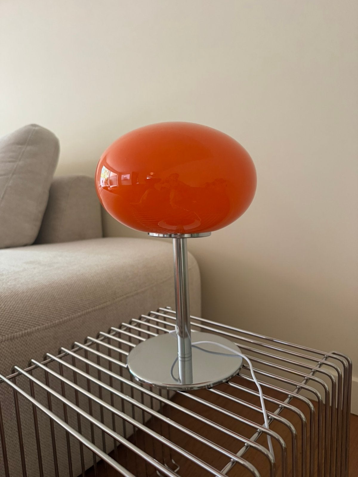 Retro oranje tafellamp, Oranje, Ophalen of Verzenden, Zo goed als nieuw, Modern