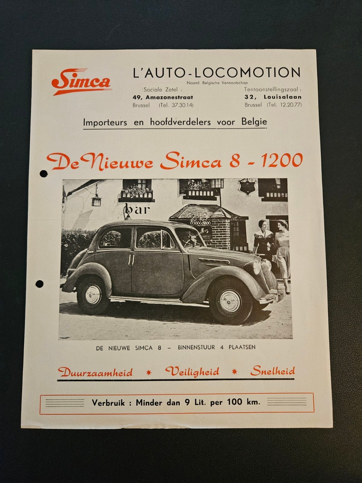 Leaflet Simca 8 1200, Ophalen of Verzenden, Zo goed als nieuw, Overige merken