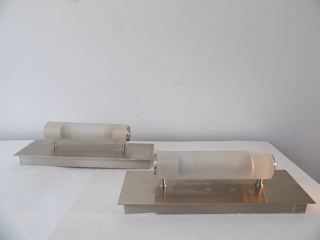 2 gave Design Plafondlampen, jaren '90, RVS/Glas, Halogeen, Gebruikt, Modern, Overige fittingen, Ophalen of Verzenden