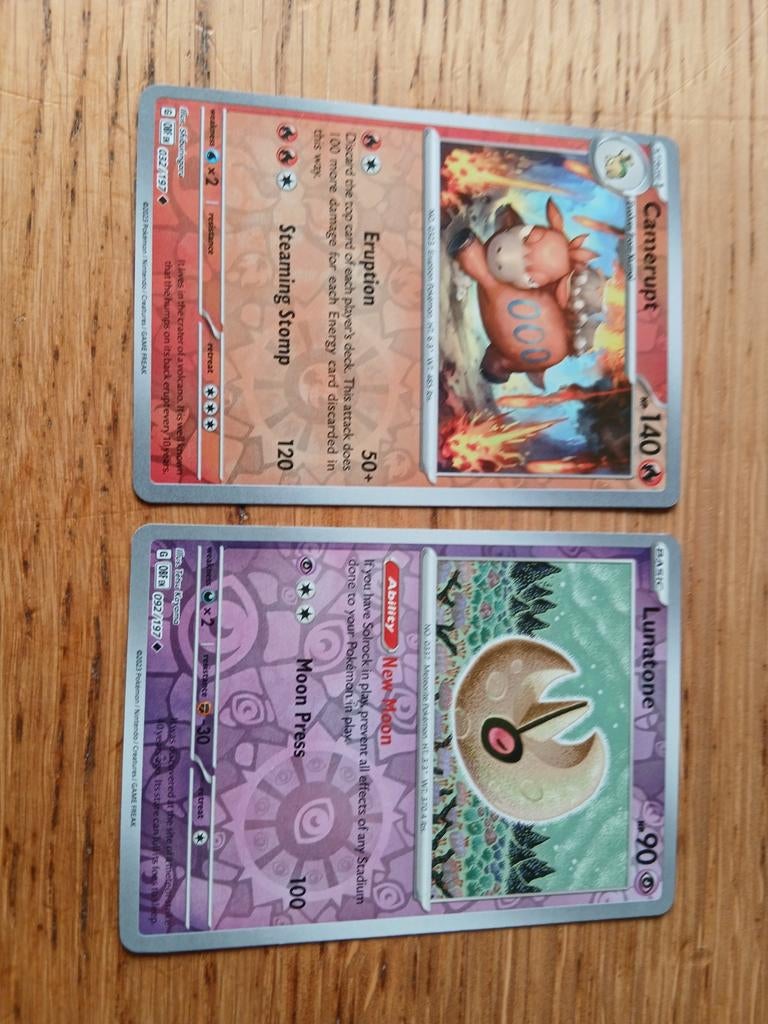 Pokémon Kaarten: Camerupt en Lunatone, Ophalen of Verzenden, Gebruikt, Meerdere kaarten