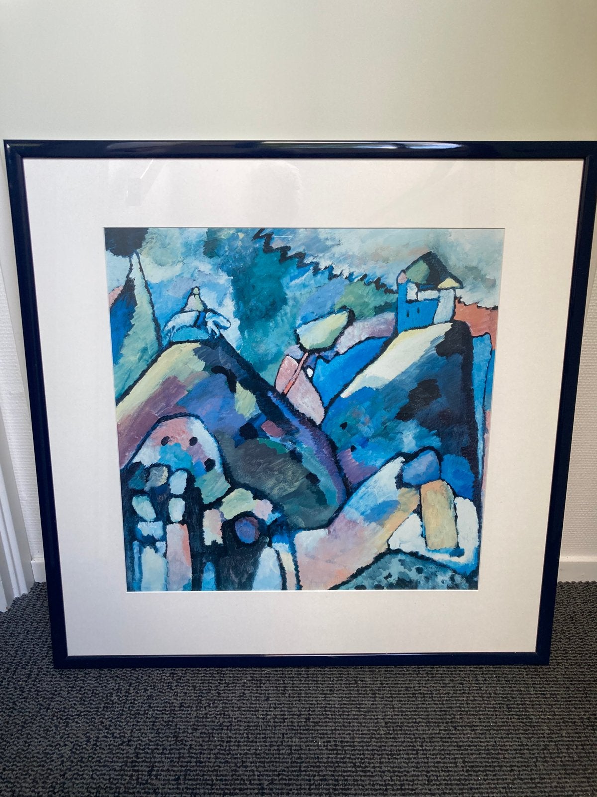 Reproductie Kandinsky (ingelijst), Antiek en Kunst, Met glas, Ophalen, Abstract, Offsetdruk