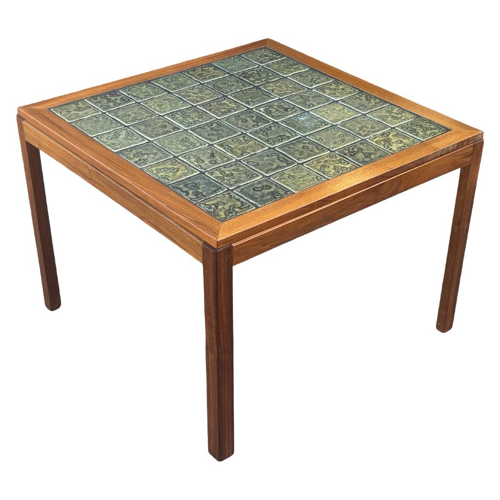 Vintage Teak Salontafel Met Stenen Blad - Deens Design Jaren, 100 tot 150 cm, Vintage Salontafel, Vintage Salontafel, Rechthoekig