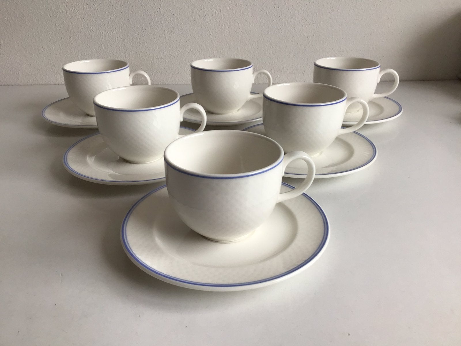 6x kop en schotel Tipo Blue Villeroy & Boch - NIEUW, Ophalen of Verzenden, Nieuw, Porselein, Kop(pen) en/of Schotel(s)