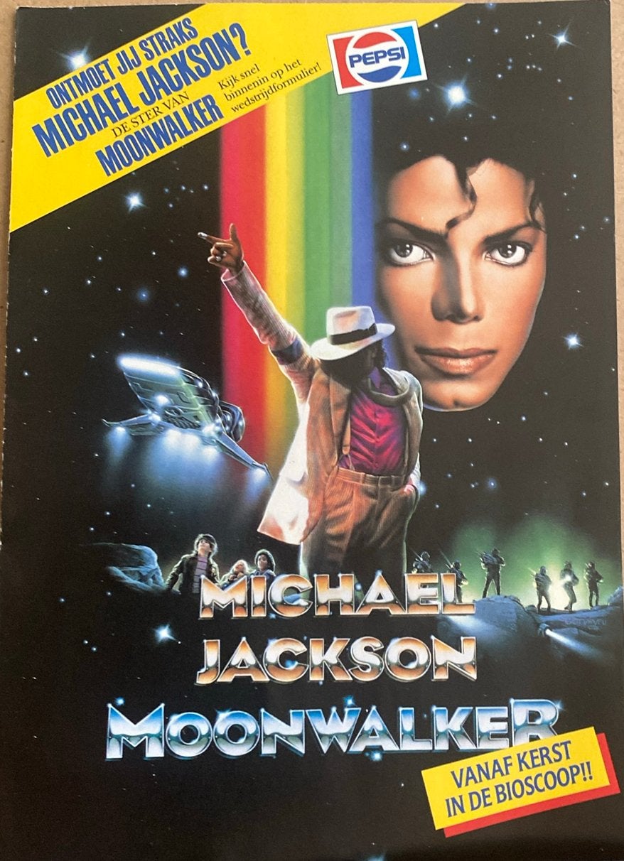 Flyer Michael Jackson, Moonwalker ism Pepsi Cola, Ophalen of Verzenden, Zo goed als nieuw, Overige typen