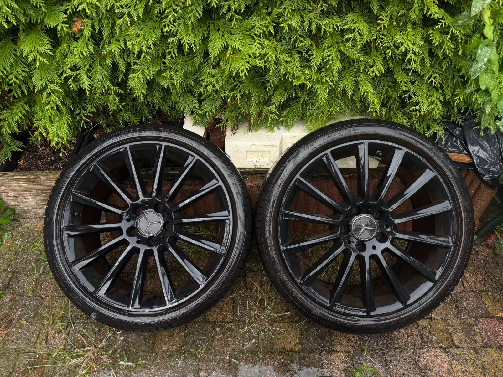 Originele mercedes AMG velgen 19 inch met wielsensoren., Gebruikt, 255 mm, Velg(en), Personenwagen