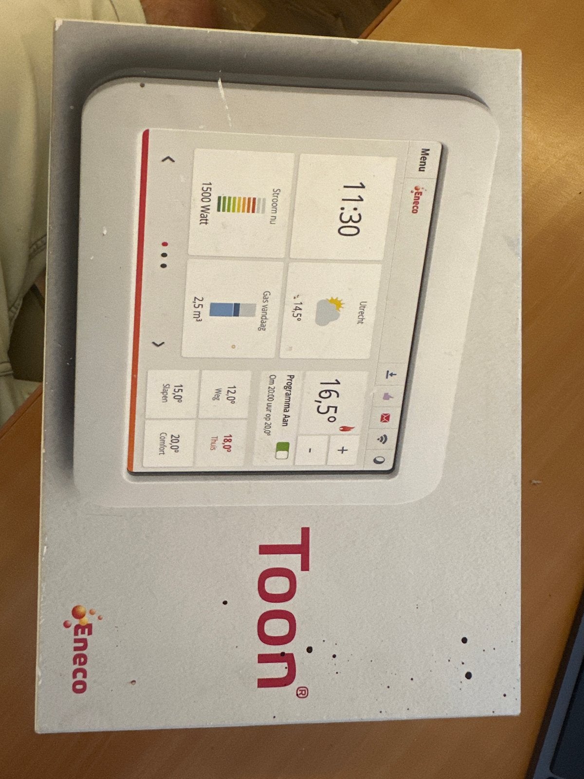 Eneco Toon Thermostaat - Slimme Energie Manager, Ophalen, Slimme thermostaat, Zo goed als nieuw