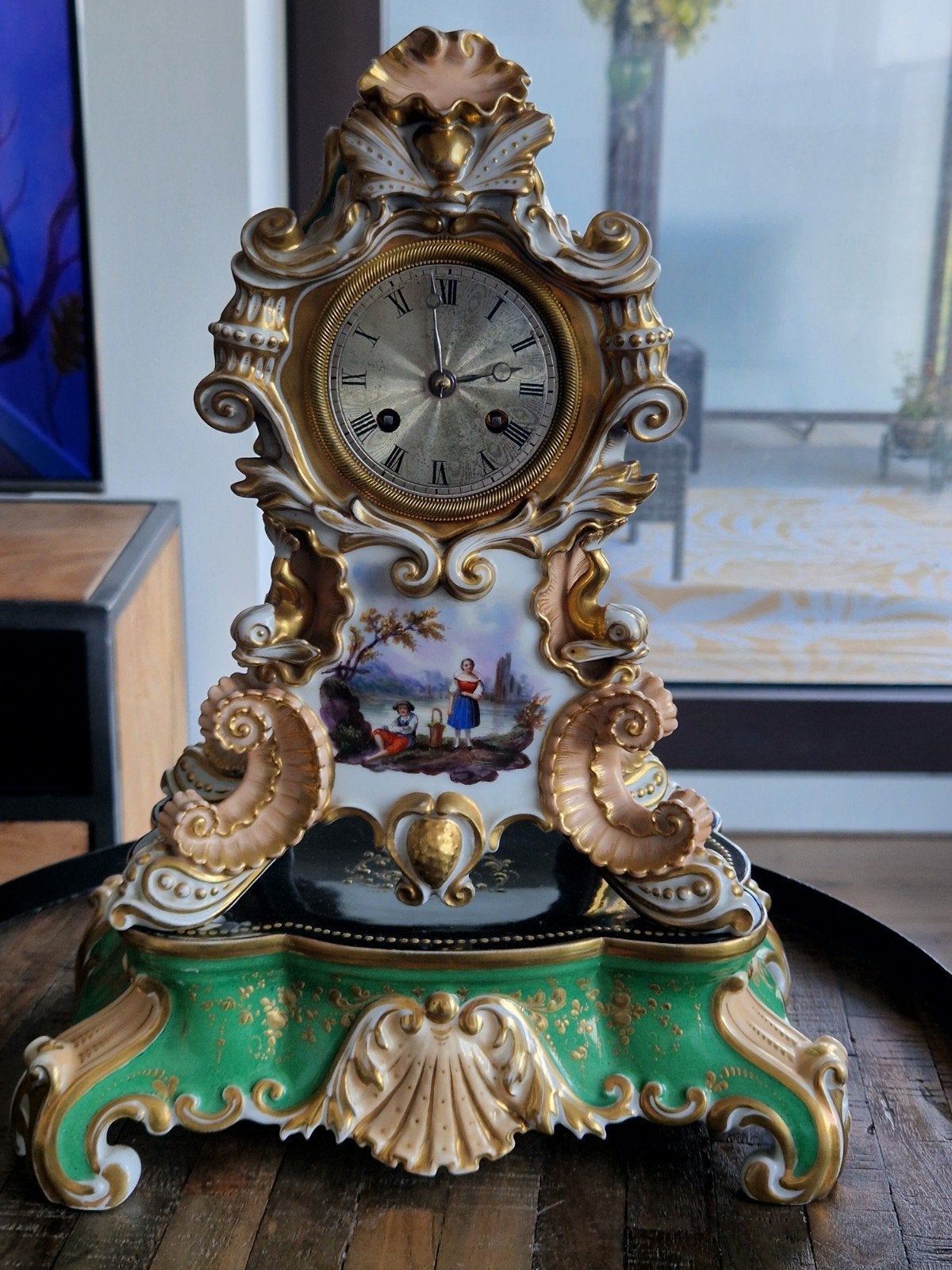 Antieke Franse pendule klok - Morel & Cie à Paris 1840-1860, Antiek en Kunst, Antiek | Klokken, Ophalen of Verzenden