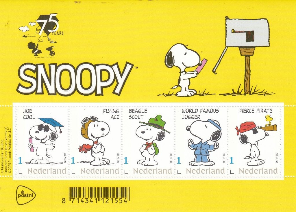 Nederland- 2025.52- Persoonlijke- 75 Jaar Snoopy- Vel- P, Verzenden, Na 1940, Postfris