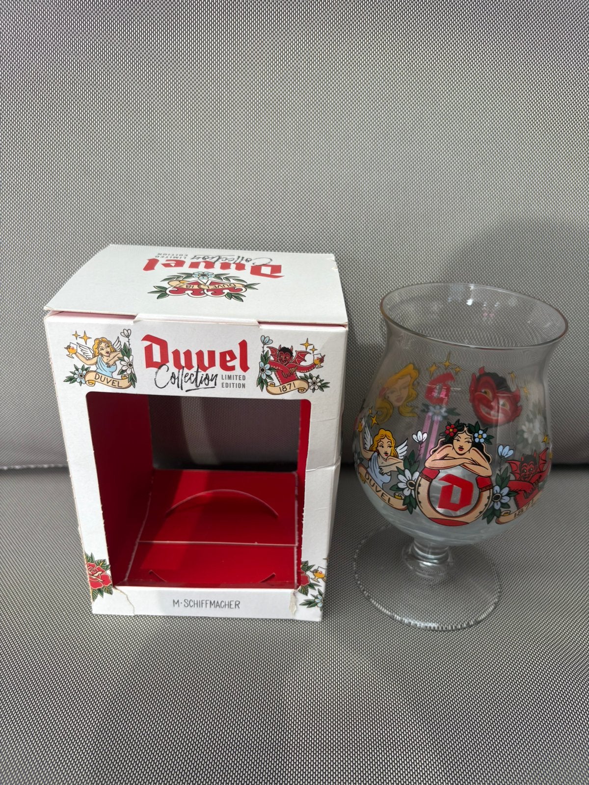 Duvel glas M Schiffmacher, Ophalen of Verzenden, Nieuw, Glas of Glazen, Duvel