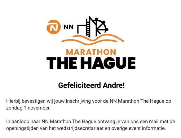 Marathon Den Haag - startbewijs wave 1, Eén persoon