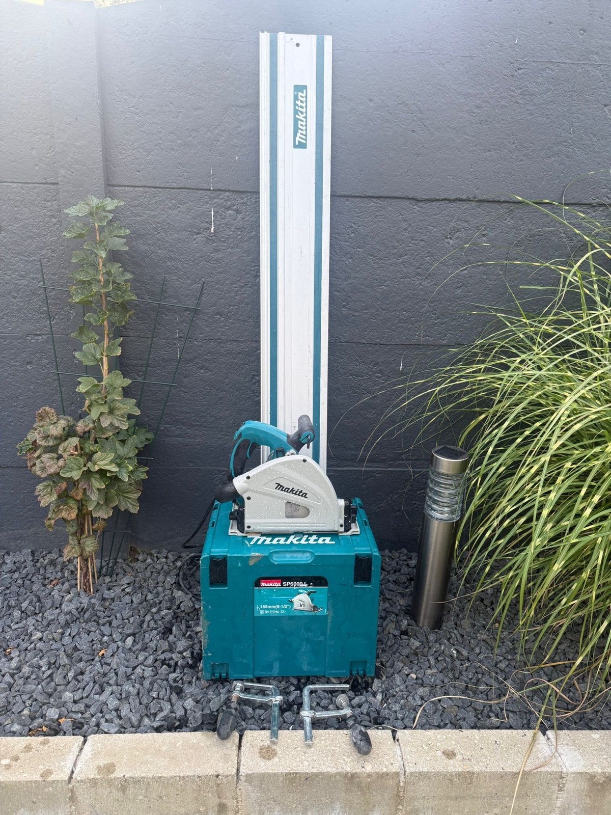 Makita SP6000 invalzaag met geleiderail en klemmen, Ophalen, Gebruikt, Invalzaag, 70 mm of meer