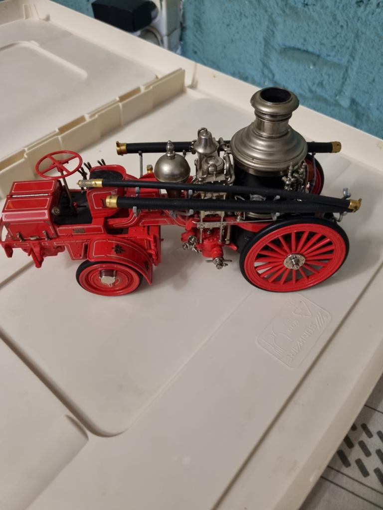 Vintage brandweerwagen model - Franklin Mint  stoompomp, Gebruikt, Overige typen, Ophalen of Verzenden, 1:32 tot 1:50