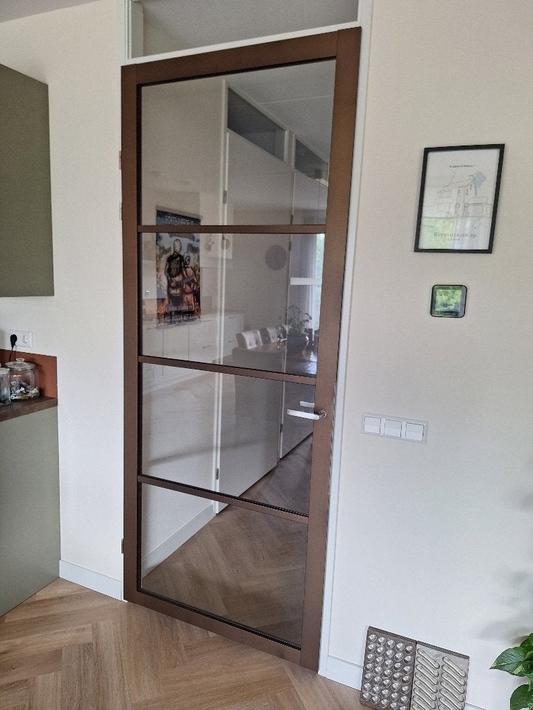 Svedex binnendeur brons met glas, Ophalen, Gebruikt