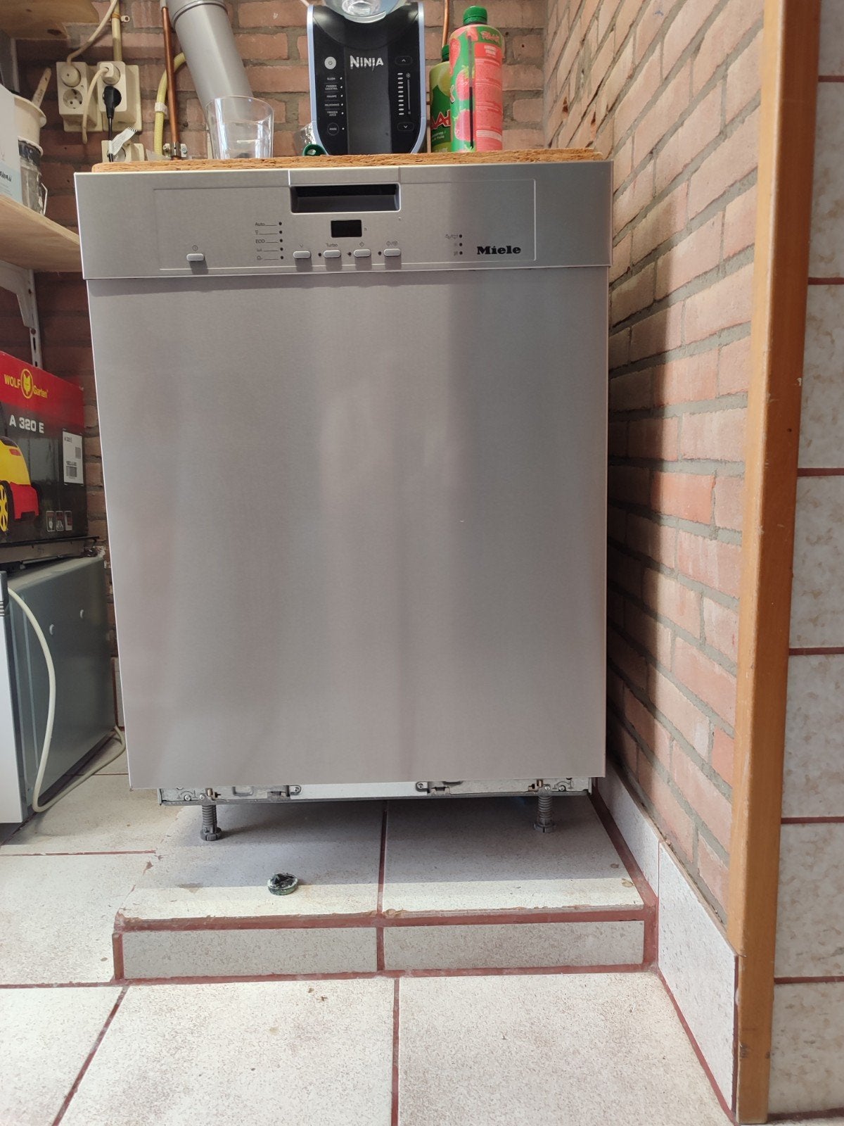 Miele vaatwasser - half inbouw, RVS, Ophalen, Gebruikt, Minder dan 85 cm, 60 cm of meer