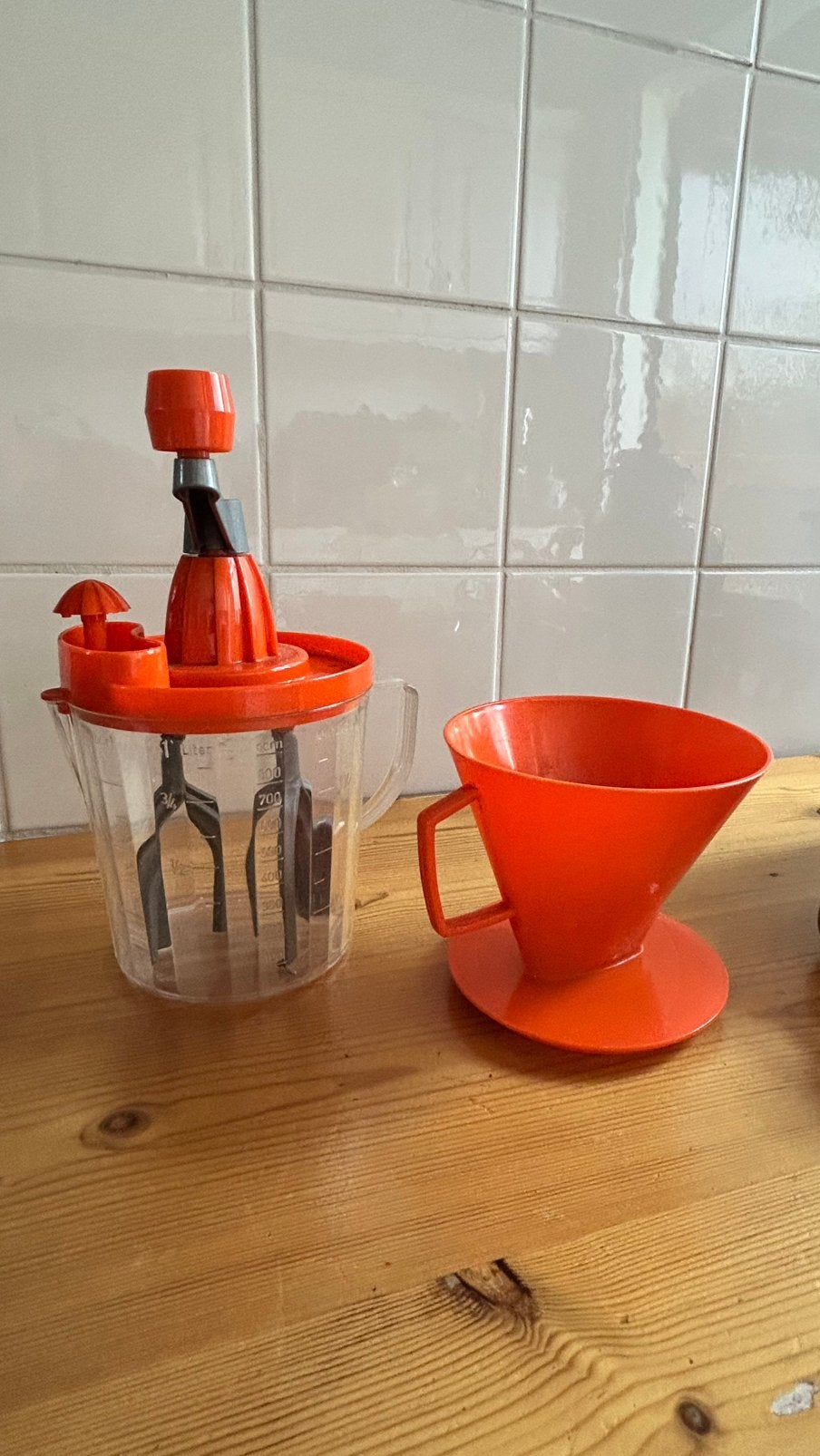 Vintage retro Ruhrfix handmixer jaren ‘70 + koffiefilter, Ophalen of Verzenden, Zo goed als nieuw