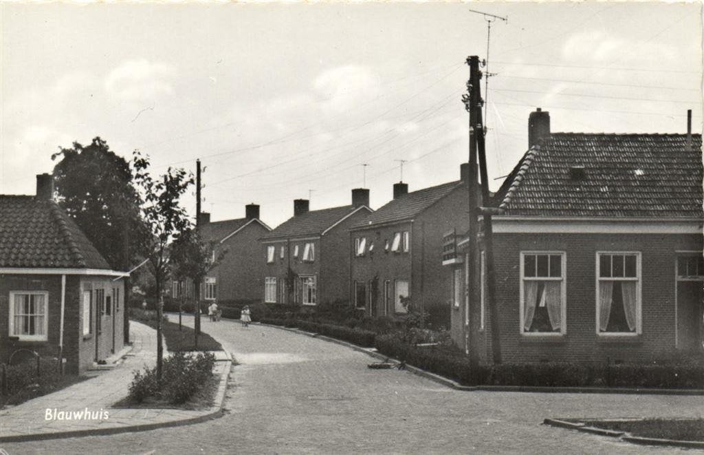 Blauwhuis - dorpsgezicht - ongelopen, Ophalen of Verzenden, 1940 tot 1960, Ongelopen, Friesland