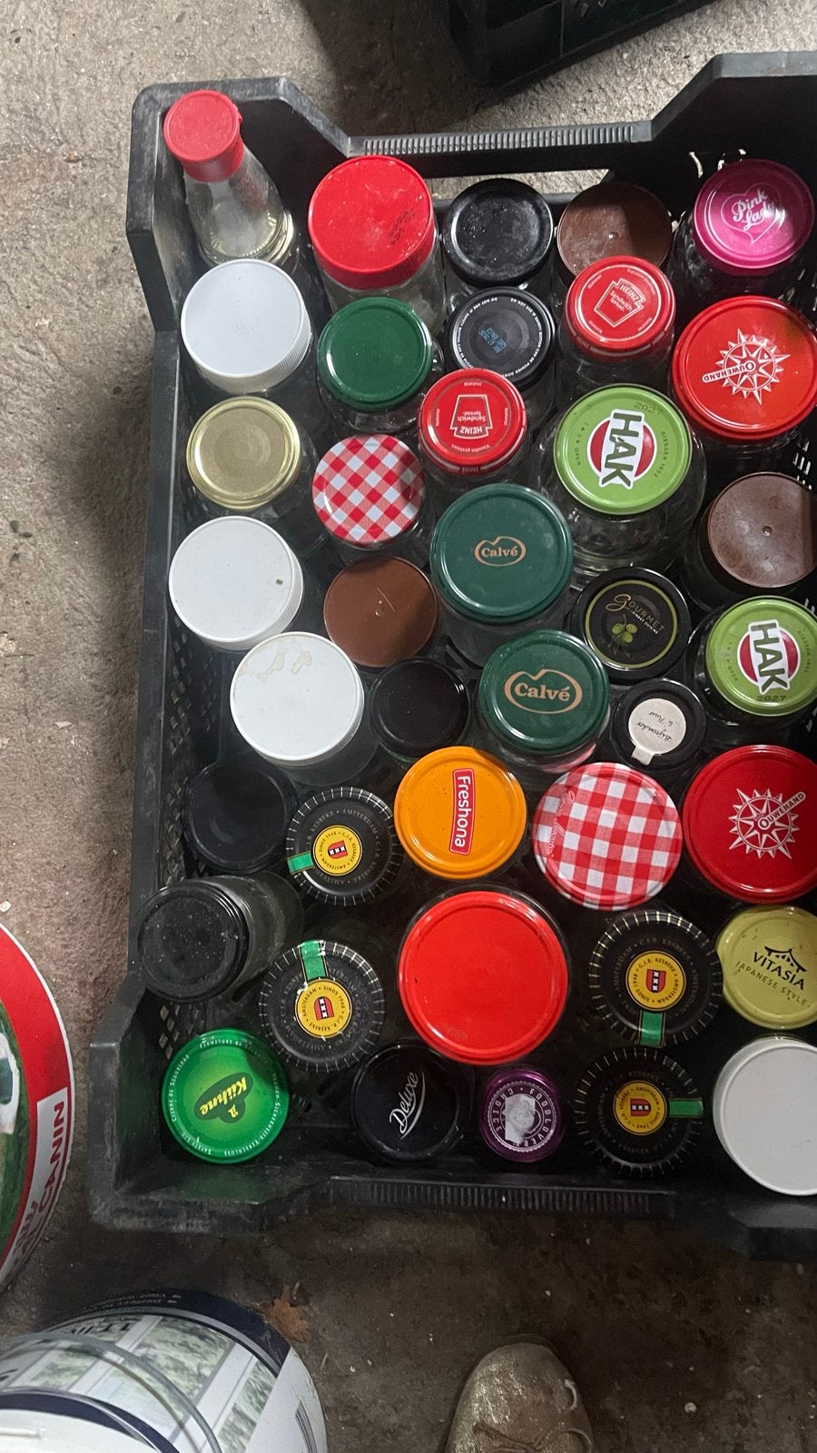 Diverse lege glazen potten met deksels 85 stks, Ophalen of Verzenden, Voorraadpot, Meerkleurig, Overige merken