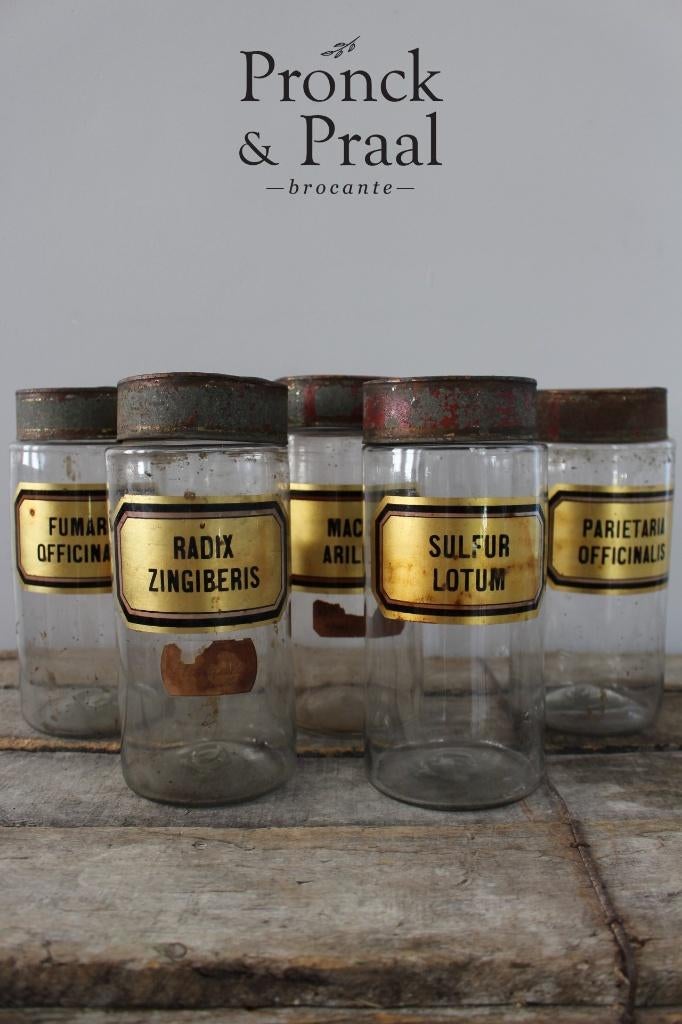 Oude antieke Franse apothekers potten *Pronck & Praal*, Ophalen of Verzenden