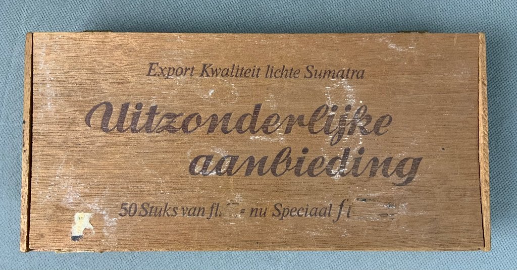Vintage merkloos houten sigarendoosje, Ophalen of Verzenden, Gebruikt, Tabaksdoos of Verpakking