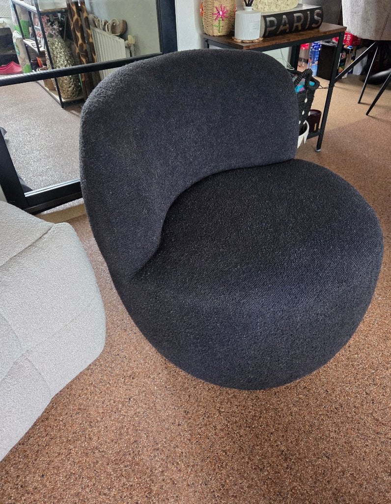 Zwarte teddy stoel, Ophalen, Zo goed als nieuw, Zwart, Eén