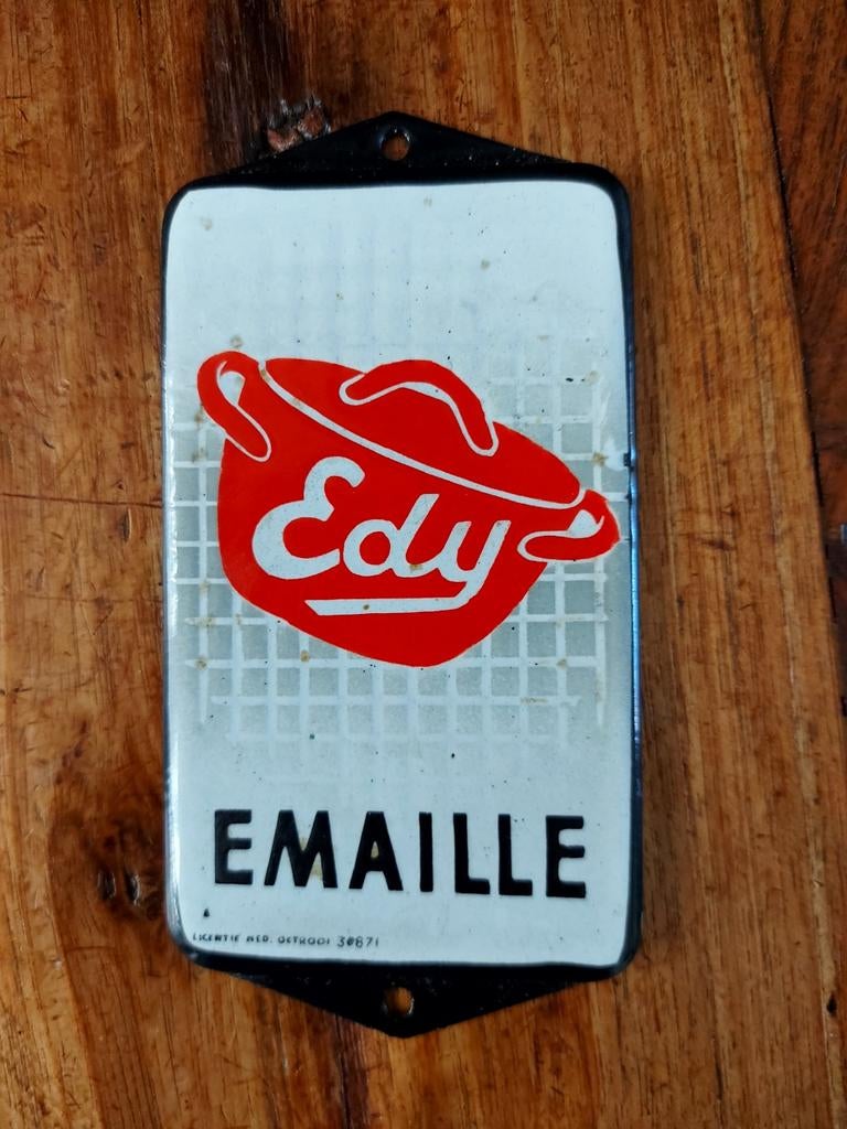 Emaille deurpostje EDY, Antiek en Kunst, Ophalen of Verzenden