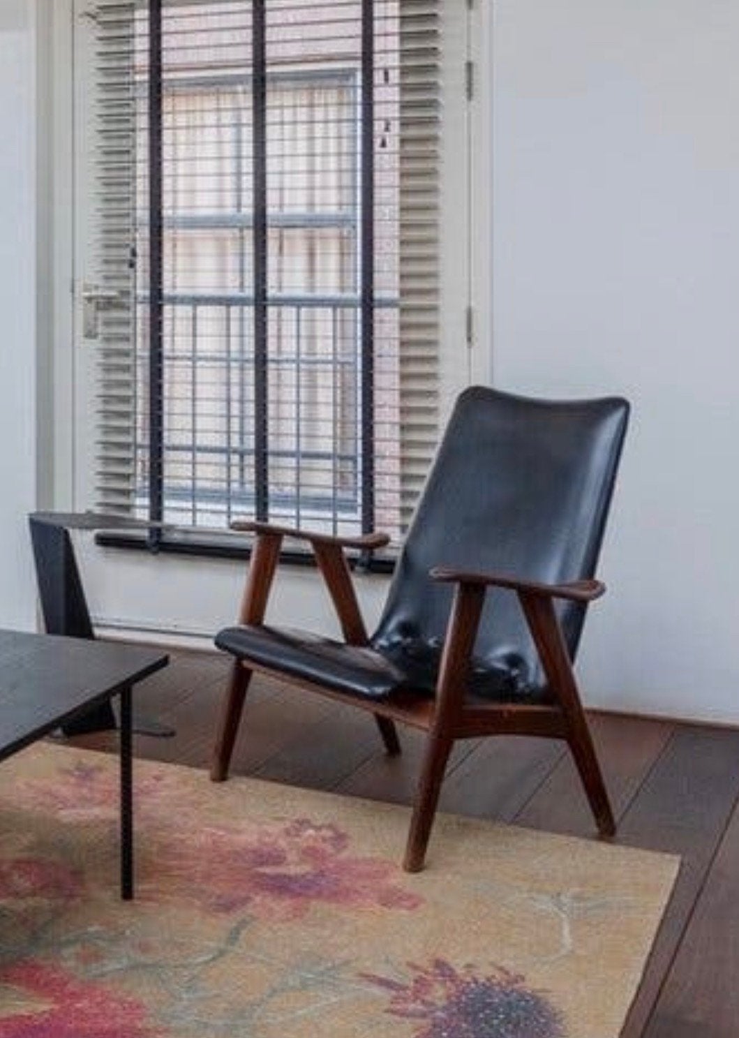 Louis van Teeffelen WéBé fauteuil – teak, jaren 60, Ophalen, Gebruikt, Zwart, Hout