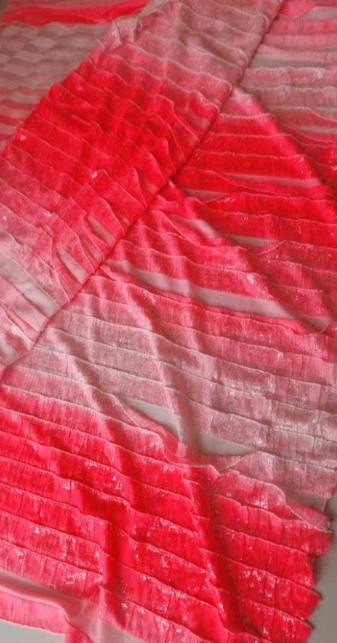 Stof roze ruches 2,5 & 3,5 meter, 120 cm of meer, Ophalen of Verzenden, Roze, Polyester