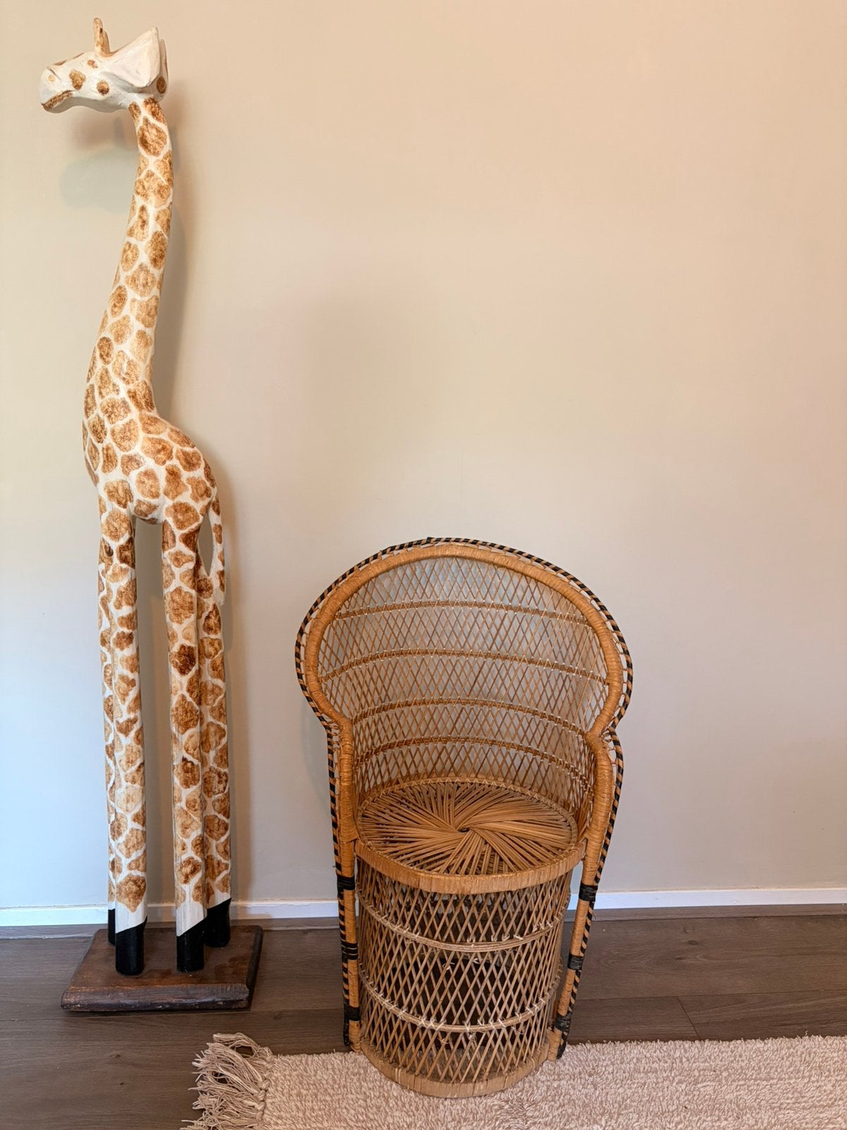 Vintage rotan rieten kinderstoeltje, Ophalen, Gebruikt, Stoel(en)