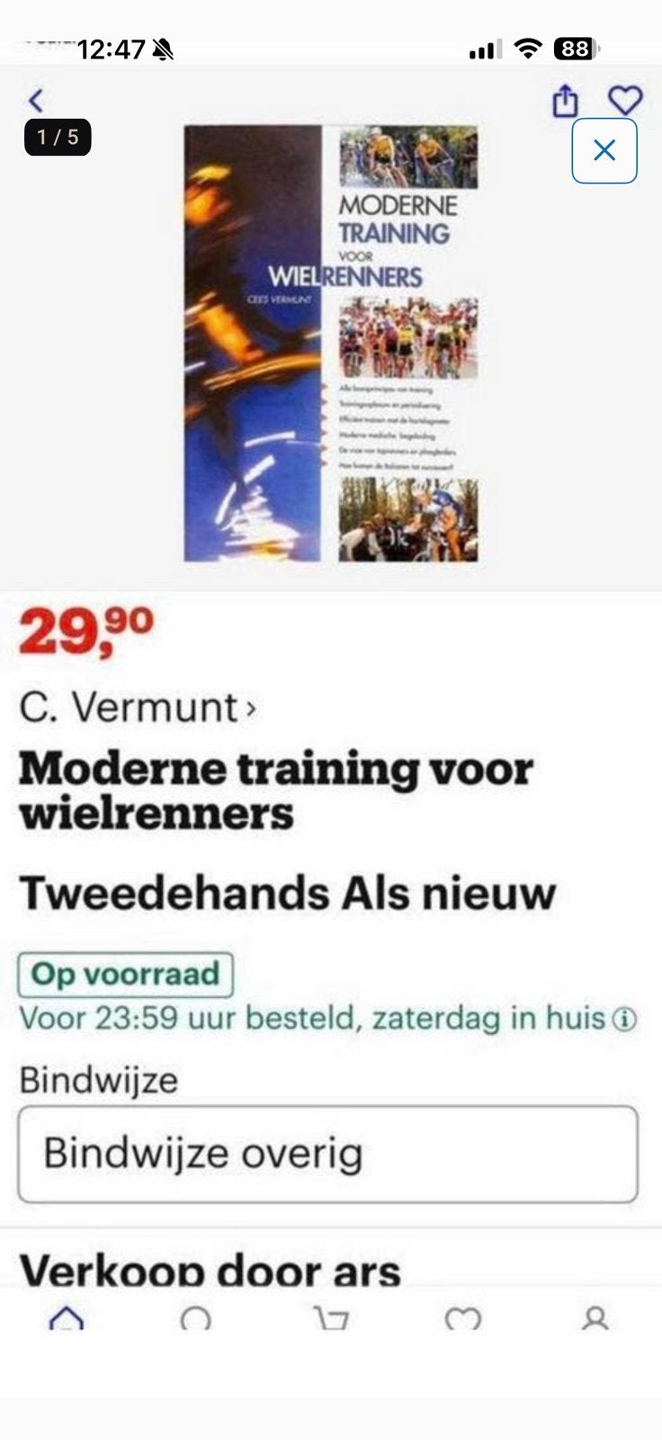Cees vermunt moderne training voor wielrenners gesigneerd, Boeken, Sportboeken, Ophalen, Zo goed als nieuw, Lopen en Fietsen