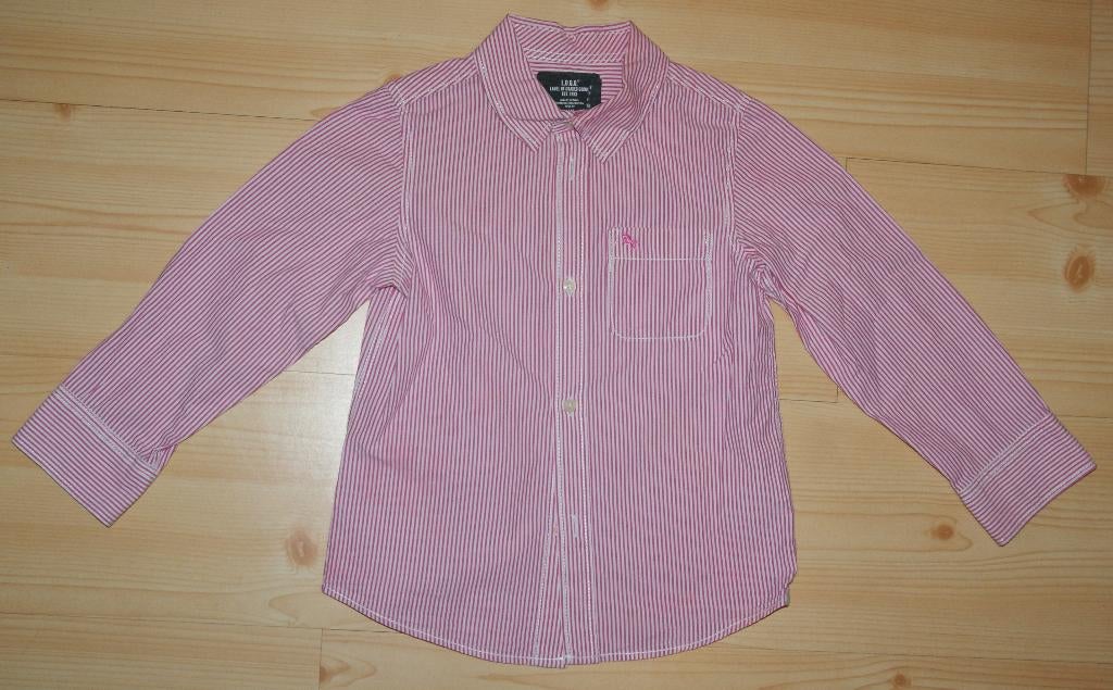 L.o.g.g. By h&m rood/wit gestreepte blouse maat 116 met, Overhemd of Blouse, Ophalen of Verzenden, Zo goed als nieuw, Jongen