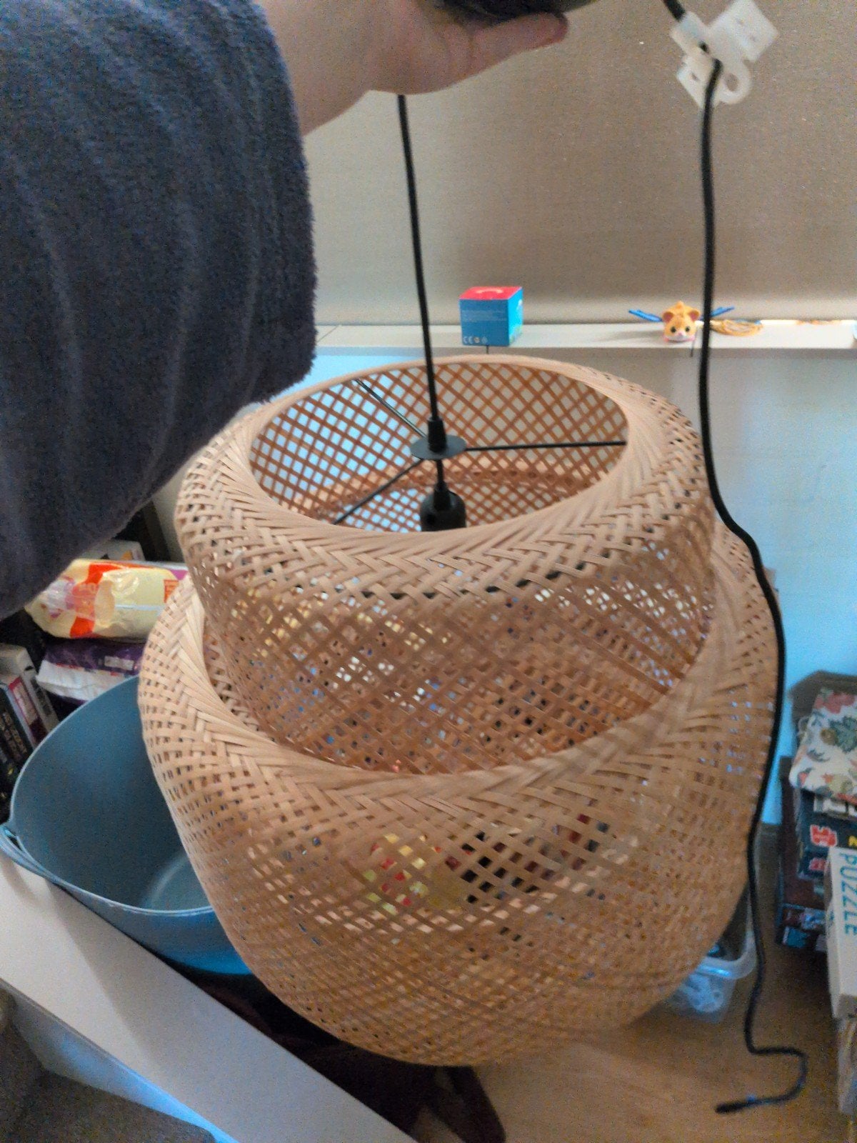 Mooie rotan hanglamp van IKEA, zo goed als nieuw, Bohemian, Scandinavisch, Natuurlijk, Natuurlijk materiaal, Zo goed als nieuw