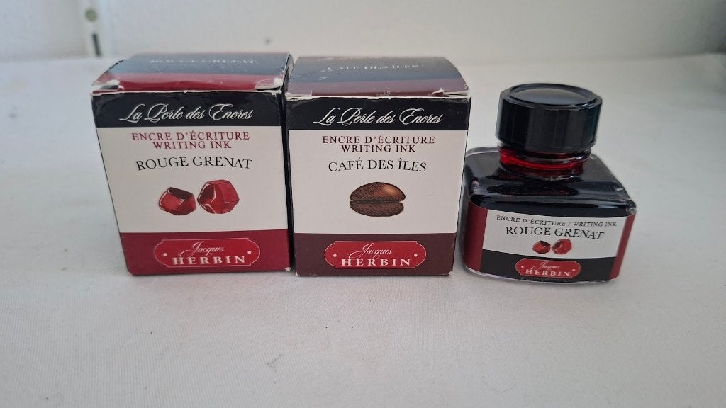 J. Herbin Fountain Pen Ink - Cafe, rouge en corail, Diversen, Schrijfwaren, Ophalen of Verzenden, Nieuw