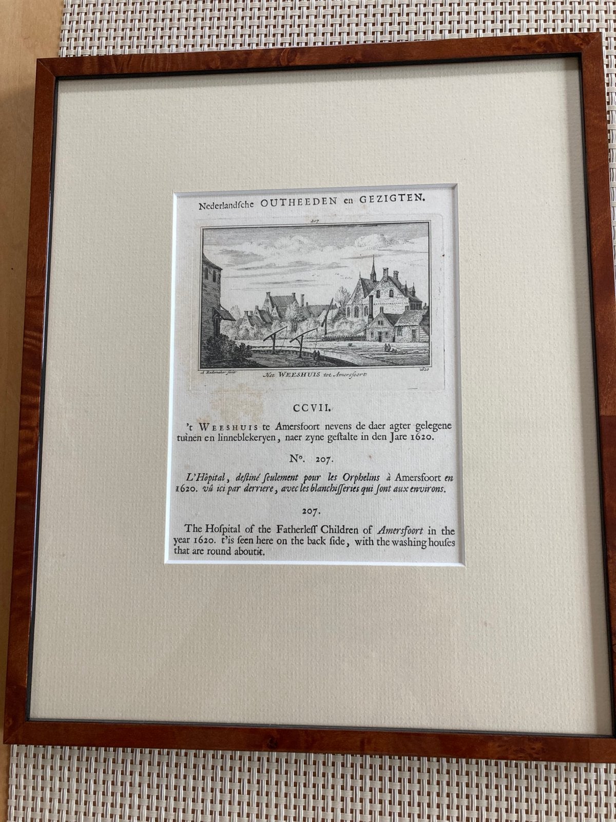 Kopergravure Amersfoort t Weeshuis, Ophalen
