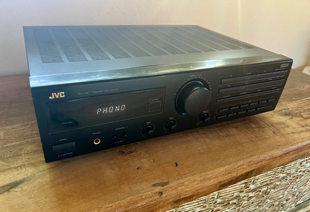 Vintage JVC RX-212 Stereo amplifier met Phono & Tuner, JVC, Ophalen of Verzenden, Zo goed als nieuw, 60 tot 120 watt