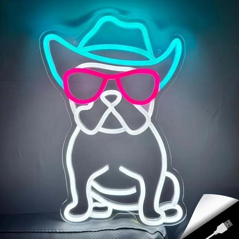 LED lamp neon stijl Franse Bulldog (38.7x27cm), Ophalen of Verzenden, Nieuw, Lichtbak of (neon) lamp