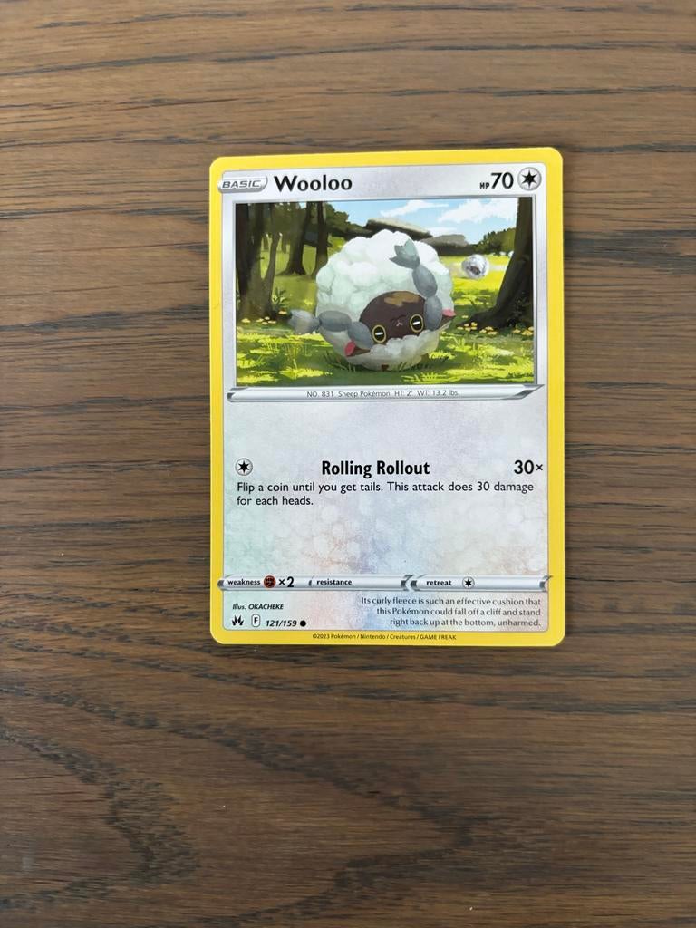 Pokémon Kaart: Wooloo (121/159) - Zo goed als nieuw, Ophalen of Verzenden, Zo goed als nieuw, Losse kaart