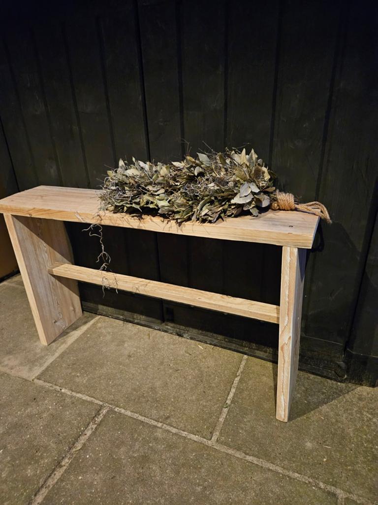 Steigerhouten bankje - bank  - kruk - tafel - bijzettafel, 50 tot 100 cm, Nieuw, Ophalen of Verzenden, Overige houtsoorten