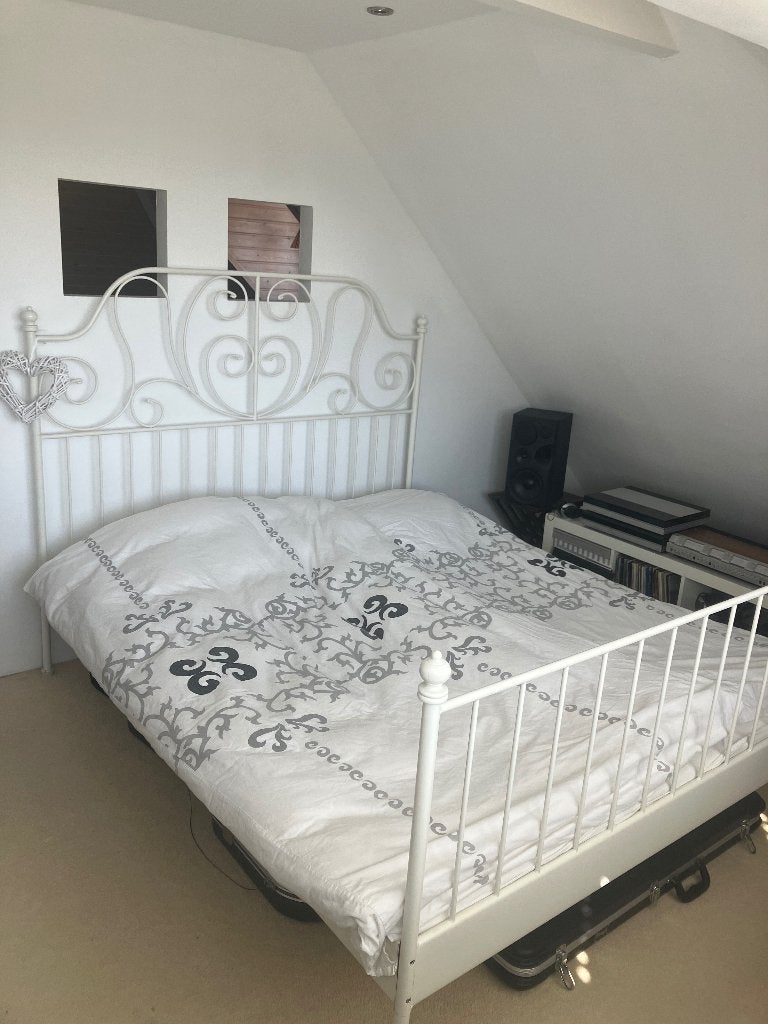 Leuk klassiek bed, Ophalen, Gebruikt, Wit, Tweepersoons