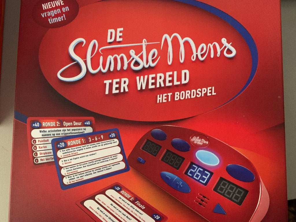 Spel de slimste mens ter wereld, Hobby en Vrije tijd, Gezelschapsspellen | Bordspellen, Ophalen of Verzenden, Zo goed als nieuw