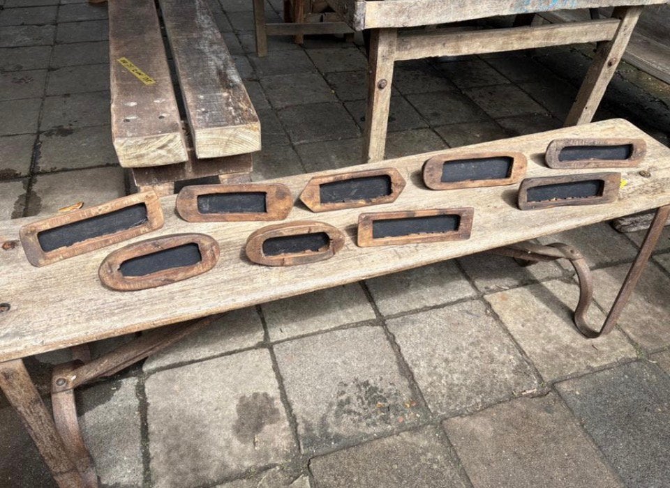 Krijtbordjes (binnenwerk van oude steenmal) ACTIE!!, Huis en Inrichting, Hout, Ophalen of Verzenden, Zo goed als nieuw, Nvt