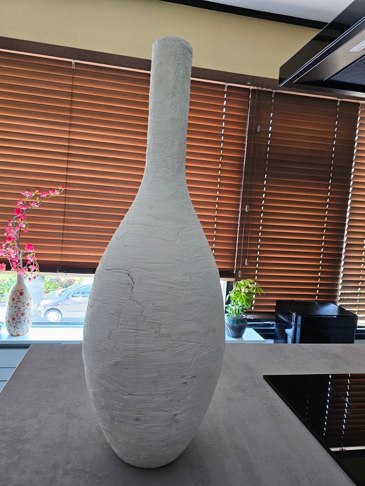 Grote Leonardo vaas 'Black Beauty' 65cm - Wit, Ophalen