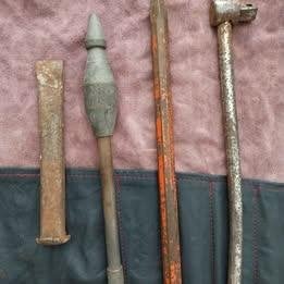 4 stuks oude gereedschappen - beitel, priem, Ophalen of Verzenden