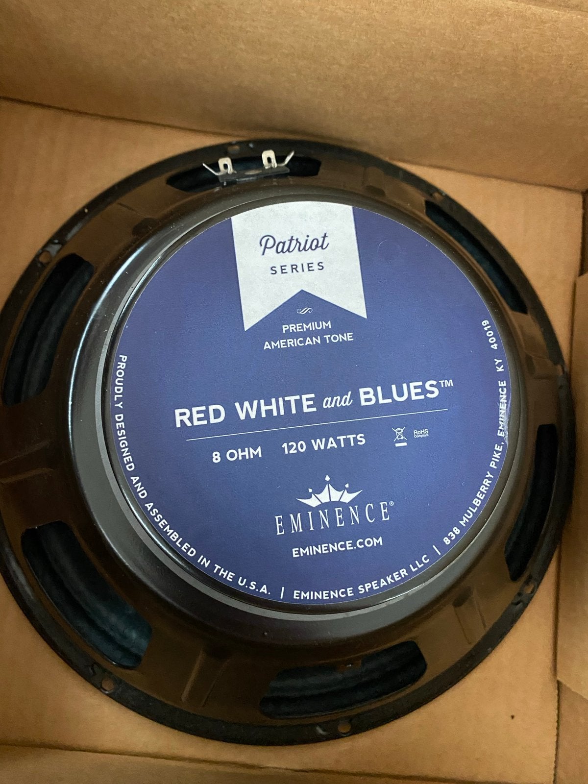 Eminence Red White and Blues 8 Ohm 120 Watt Gitaarluidspreke, Ophalen of Verzenden, Nieuw, 100 watt of meer