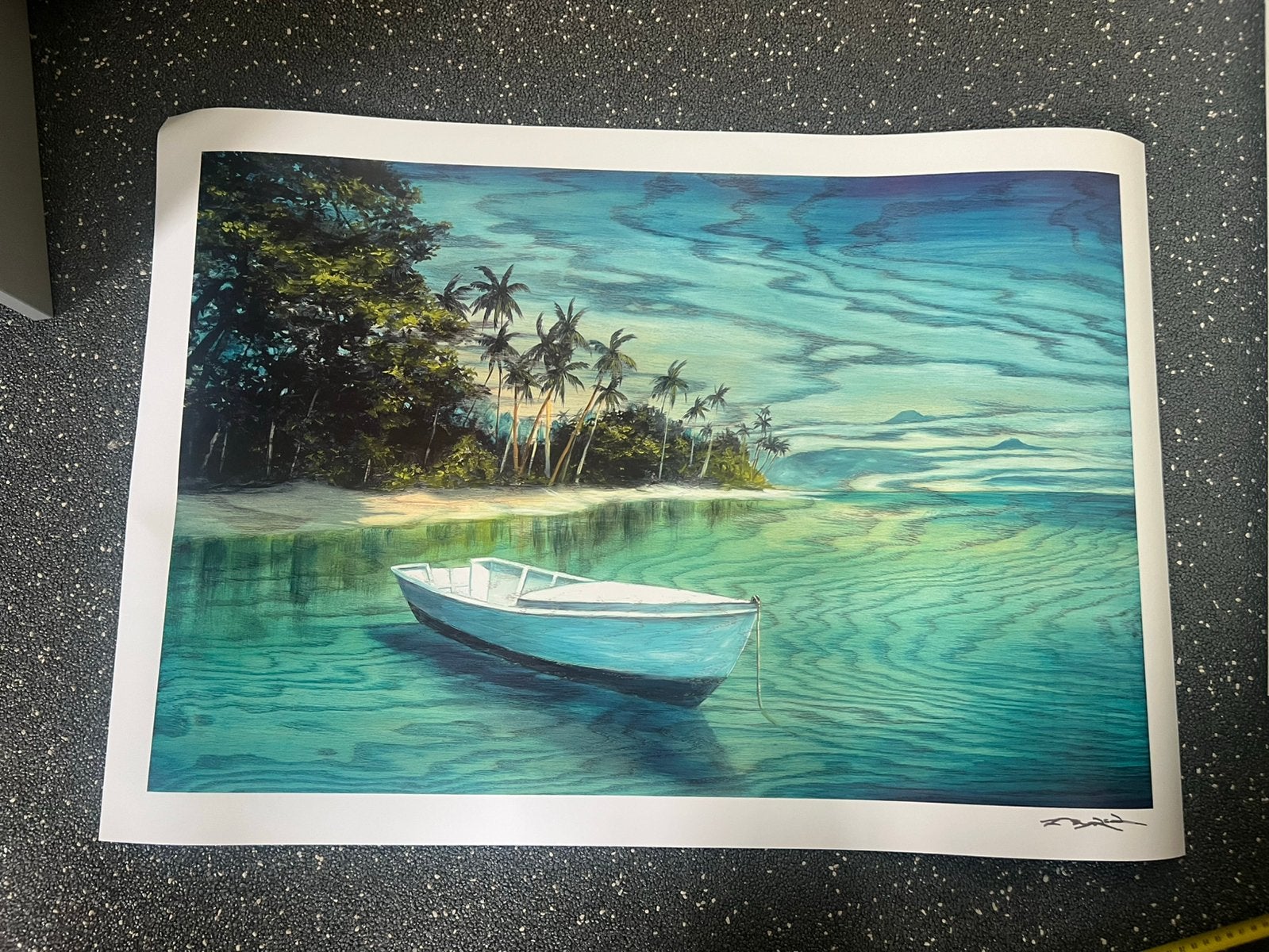 Lithograph Matt Beyrer on the water 80x60 cm, Ophalen of Verzenden